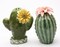 Hand Crafted Ceramic Cactus with Flowers Salt & Pepper Shakers, Home Décor, Gift for Her, Gift for Mom, Kitchen Décor, Dining Table Décor